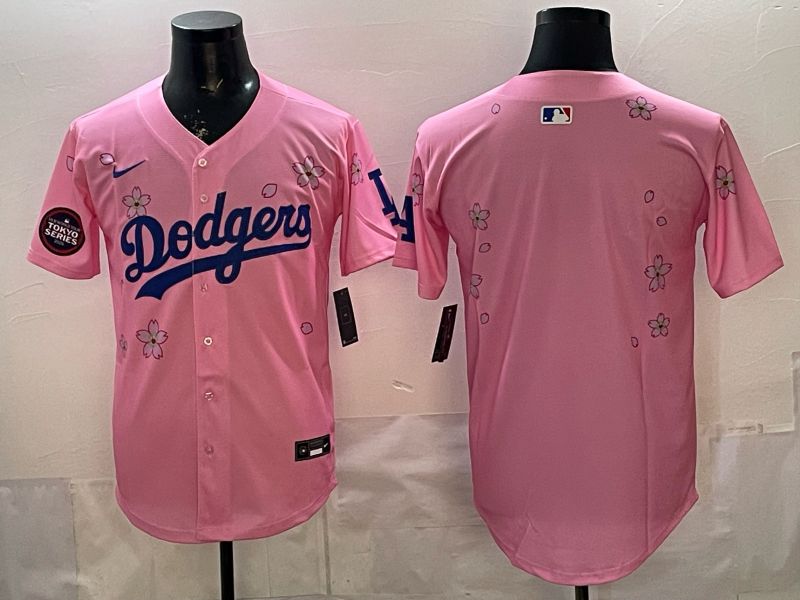 Men Nike 2026 Los Angeles Dodgers Blank Pink Sakura Edition Game MLB Jersey 004->los angeles dodgers->MLB Jersey